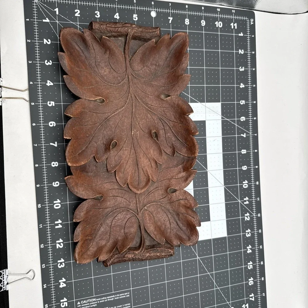 Vintage Syroco Wood Leaf Decorative Tray‎ with Handles Fall Holiday